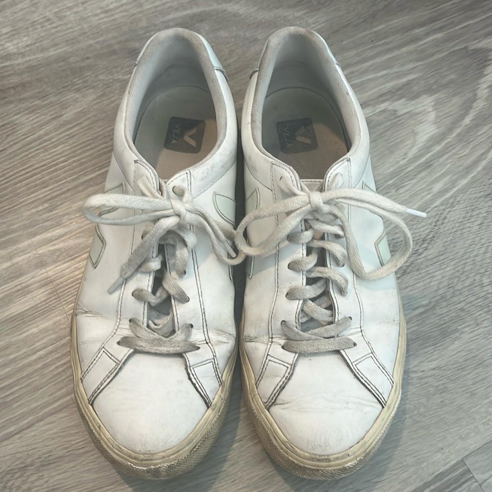 White and light blue vejas. Size 42